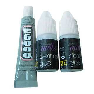 1PCS E6000 Nail Glue with 2 Clear Nail Glue