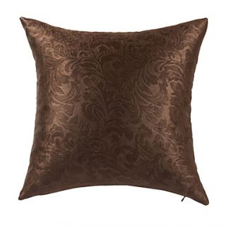 Floral Brown Polyester Decorative Pillow Cover