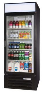 Beverage Air 1 Section Glass Door Merchandiser w/ LED Lighting, 27 cu ft, Black