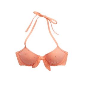 Fusion Coral Bridget Shine Dot Pushup Halter Bikini Top, Womens 36 D