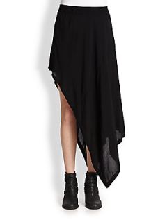 OAK Asymmetrical Voile Skirt   Black