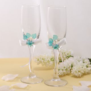 Floral Theme Toasting Flutes (More Colors)