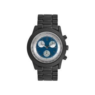 Geneva Mens 3 Eye Dial Metal Alloy Bracelet Watch, Blue/Gray