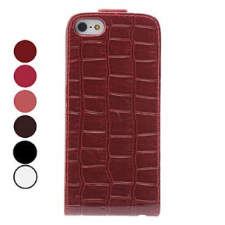 Crocodile Grain Design Folding PU Leather Case for iPhone 5/5S (Assorted Colors)