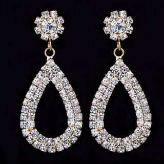 Charming Alloy Drop Design Design Crystal Earrings