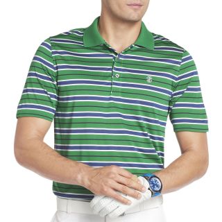 Izod Golf Feeder Striped Jersey Polo, Green, Mens