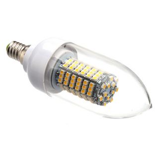 E14 8W 138x3528SMD 620LM 3000 3500K Warm White Light LED Candle Bulb (220V)