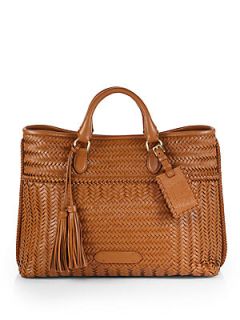 Ralph Lauren Collection Woven Tote   Tan
