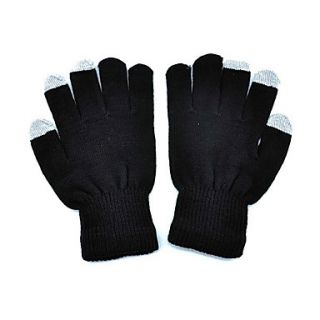 Black Unisex Touch Screen Knit Gloves