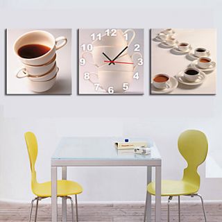 Modern Style Scenic Canvas Wall Clock 3pcs K221