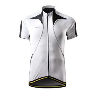 SPAKCT 100% Polyester Professional Breathable Bicycle Jersey for Men(White)csy201b
