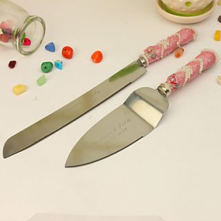Personalized Pink Cake Knife/Server Set