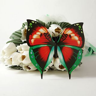 Beautiful Red And Green Plastic Butterfly