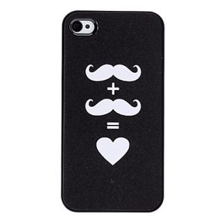 Flash Design Mustache and Love Pattern Hard Case for iPhone 4/4S