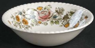 Johnson Brothers Margaret Rose Brown/Multicolor Coupe Cereal Bowl, Fine China Di