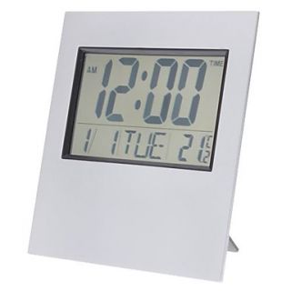 6 LCD Desktop/Wall Mounted Digital Alarm Clock Calendar Thermometer Timer (2xAA)