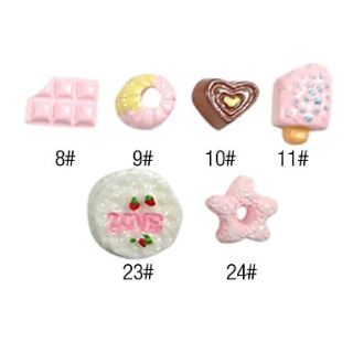 10PCS 3D Resin Finger Nail Decorations Ice Cream Series No.2(Assorted Color)