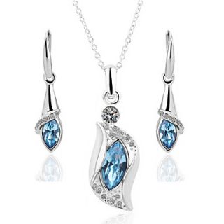Gorgeous 18K Plated With Crystal Womens Jewelry Set Including Necklace,Earrings (More Colors)
