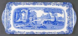 Spode Blue Italian (Camilla,Newer) 15 Handled Melamine Sandwich Tray, Fine Chin