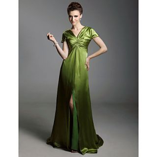 Charmeuse Sheath/ Column V neck Sweep/ Brush Train Evening Dress inspired by Sex and the City