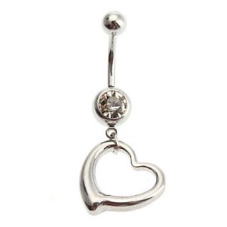 Hollowed out Heart Stainless Navel Ring