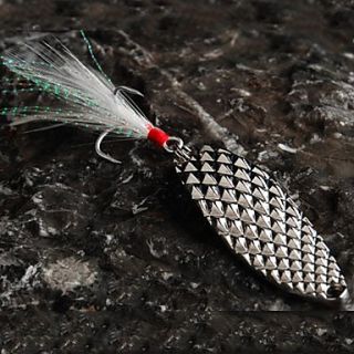 Diamond Style Feather Hook Metal Bait Fishing Lure 55MM 12G Random Color