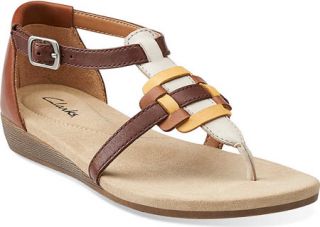 Womens Clarks Qwin Adonia   Tan Leather Sandals