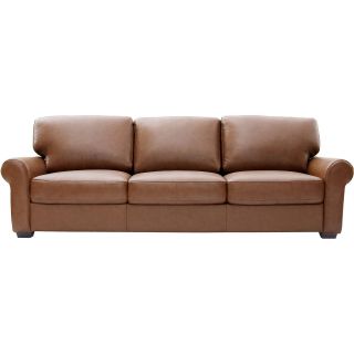 Leather Possibilities Roll Arm 96 Sofa, Sahara