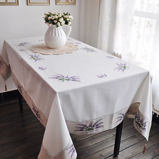 Purple Classic Polyester Cotton Floral Table Cloths