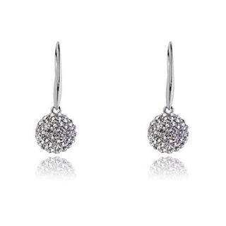 Precious Metal Plated Zircon Ball Earrings