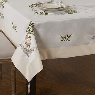 Country linen White Floral Table Cloths
