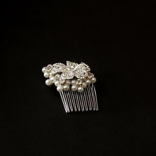 Elegant Alloy With Pearl Womens Hair Combs