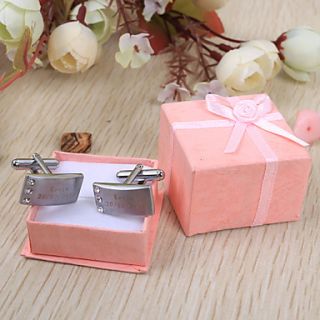 Personalized Rectangular Cufflinks With Rhinestone