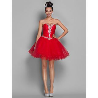 A line Princess Short/Mini Organza And Tulle Coktail Dress (518595)