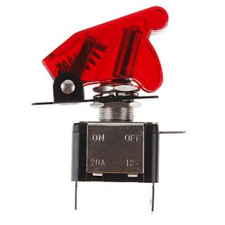 DIY Red LED Illuminated Toggle On/Off Switch for Car (12V 20A)
