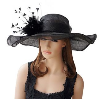 High Quality Flax With Feather Special Occasion Hats(More Colors)