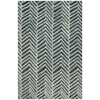 Nuloom Handmade Chevron Denim Wool Rug (3 X 5) (IvoryPattern AbstractTip We recommend the use of a non skid pad to keep the rug in place on smooth surfaces.All rug sizes are approximate. Due to the difference of monitor colors, some rug colors may vary 
