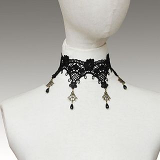 BLace Lace Necklace Choker with Tessal Pendants