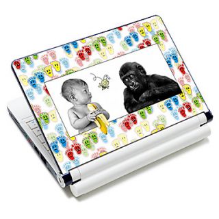 Kid And Orangutan Pattern Laptop Protective Skin Sticker For 10/15 Laptop 18363(15 suitable for below 15)