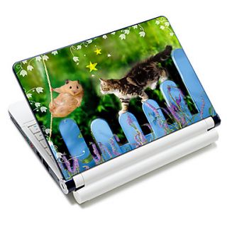 Cat And Hamster Pattern Laptop Protective Skin Sticker For 10/15 Laptop 18609(15 suitable for below 15)