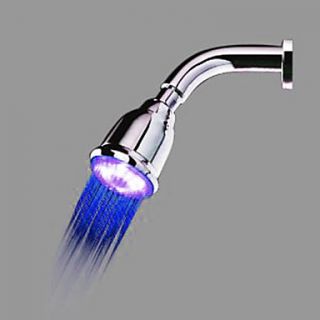 Contemporary Chrome Finish Wall Mount Color Changing LED Showerhead