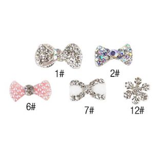 10PCS 3D Alloy Nail Decorations Diamond No.1(Assorted Color)