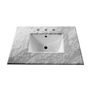 Bellaterra Home 30W x 21.8D in. Carrara Marble Vanity Top with Sink Multicolor  