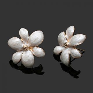 Vintage Alloy Acrylic Flower Pattern Earrings