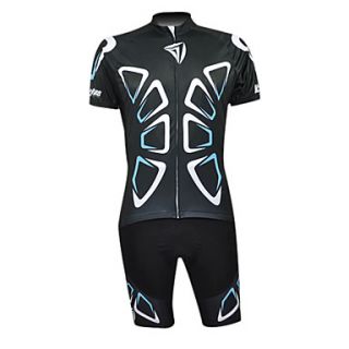 Kooplus 100% Polyester Short Sleeve Quick Dry Mens BIB Short Cycling Suits(Black)