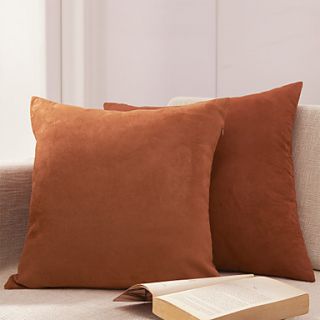 Set of 2 Solid Polyester Decorative Pillow Cover