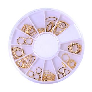 Multi style Metal Nail Art Decoration Golden Twinkled