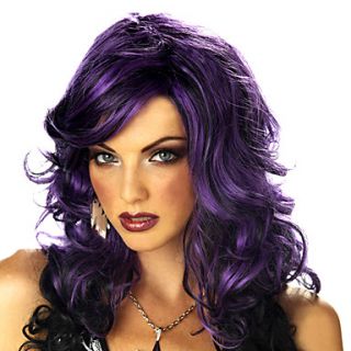 Beautiful Lady Purple Party Queen Wavy Wig