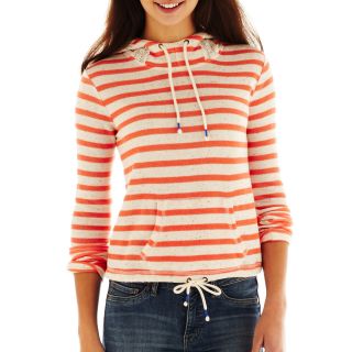 ARIZONA Striped Hoodie, Coral Stripe, Womens