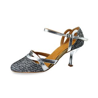 Customized Womens Sparkling Glitter And Leatherette Upper With Buckle Dance Shoes